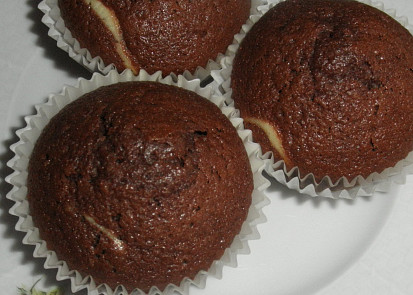 Kakaové muffiny s tvarohem