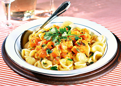 Těstoviny s kořeněnou dýní