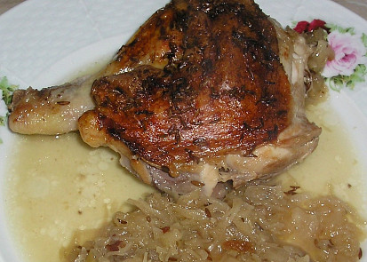 Kuře na zelí a anglické slanině