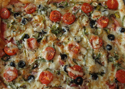 Slaný listový koláč se žampiony