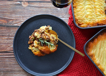 Cottage pie - pečená kaše s masovou směsí
