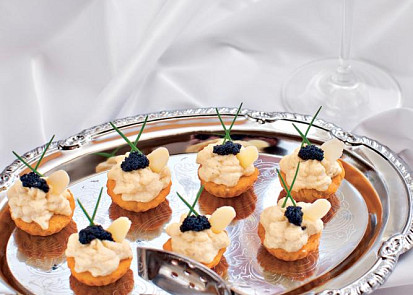 Košíčky s česnekovou pěnou