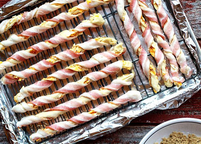 Listové twistery se slaninou