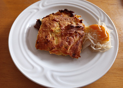 Pečený kostrbáč z vařených brambor