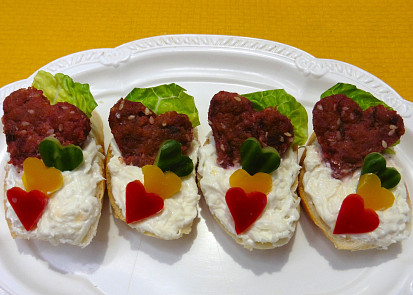 Jednohubky se srdíčky