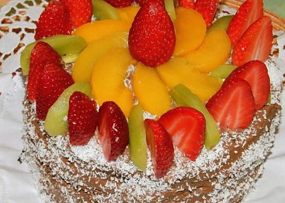 Jednoduchý dort s mascarpone a ovocem