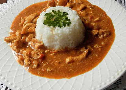 Vepřové nudličky na hořčici s jasmínovou rýží