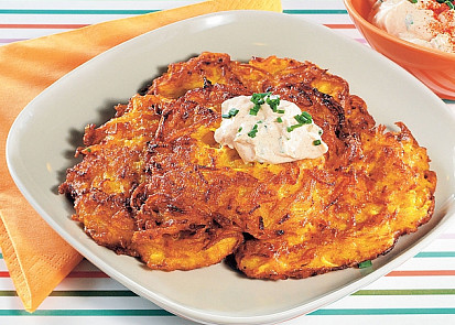 Bramborové mrkvánky s tvarohovým dipem