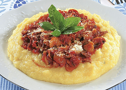 Kukuřičná polenta se žampiony
