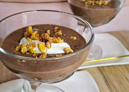 Kakaový krém s tvarohem a chia semínky