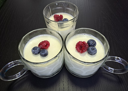 Panna cotta s čerstvým ovocem