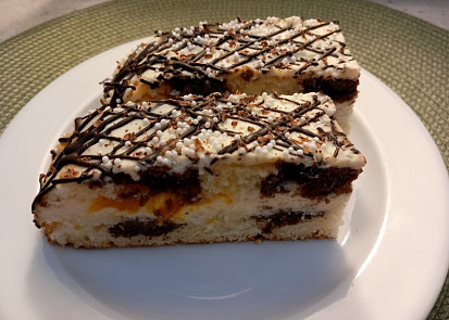 Dvoubarevné řezy s mandarinkovým krémem