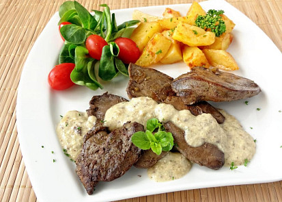 Krůtí játra s nivou na minutku