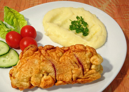 Květákový špíz se salámem