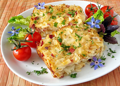 Zapečené flíčky s kysaným zelím