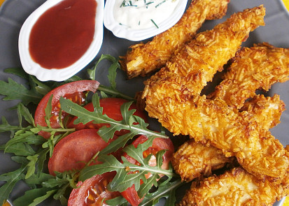 Kuřecí stripsy s pizza příchutí