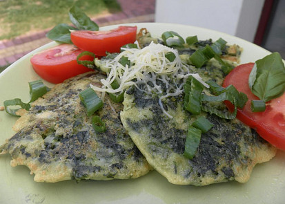 Kynuté špenátové placičky (lívance)