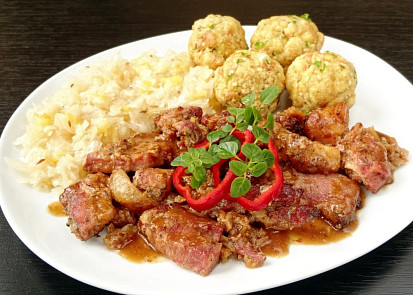 Výpečky s uzenou krkovicí