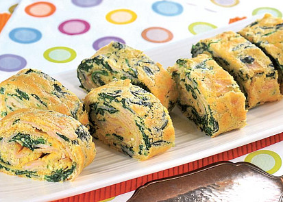 Špenátový závin se šunkou