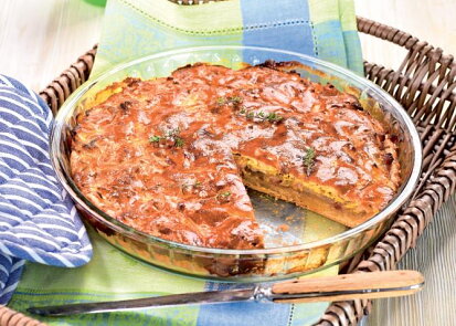 Cibulový koláč se slaninou