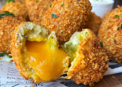 Bramborové krokety plněné sýrem