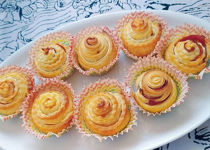 Listové muffiny s mascarpone a slaninou