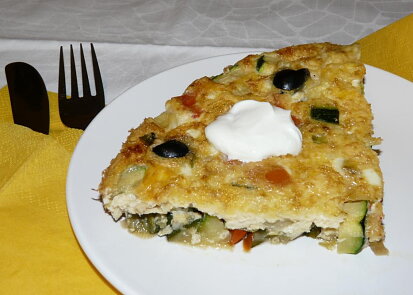 Španělská vaječná tortilla s olivami a sýrem