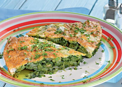 Bramborovo-špenátová tortilla