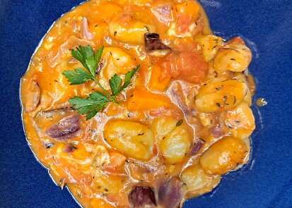 Zapečené gnocchi v rajčatové omáčce
