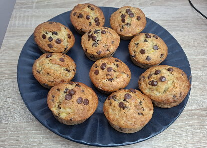 Čokoládové banana bread muffiny