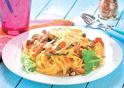Bezmasé pappardelle se žampiony